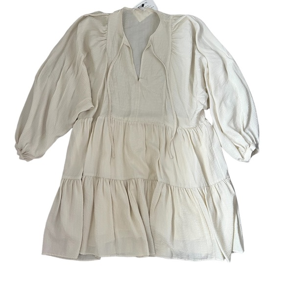 ANINE BING Madison Silk Mini Boho Dress White Black Stripe Size XS - Picture 8 of 15